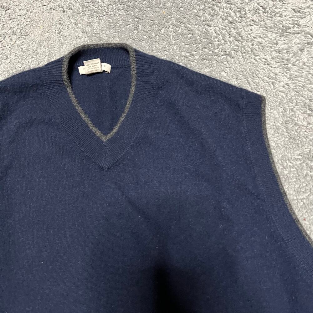 Mark Shale Sweater Vest Mens Large Blue Cashmere Grandpa - Picture 2 of 6